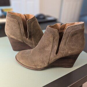 Lucky Brand Yabba Suede Wedge Booties